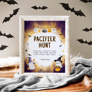 Pacifier Hunt Game Halloween Baby Shower Game Sign