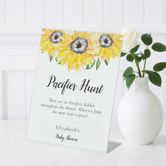 Pacifier Hunt Sign Sunflower Baby Shower (Creator Uploaded)