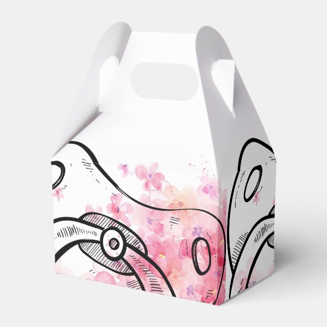 Pacifier Pink and White Favour Bag Box (Front Side)