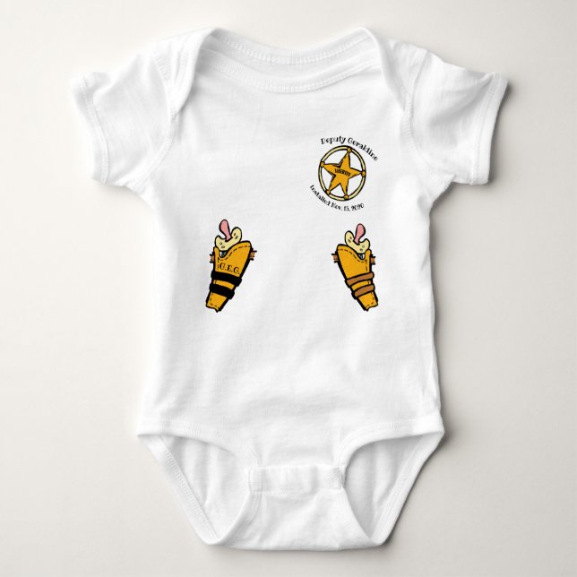 Pacifier sheriff cowboy cowgirl baby jumpsuit (Front)