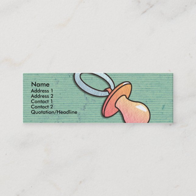 Pacifier Skinny Profile Cards (Front)