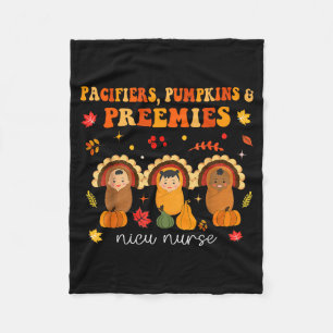 Pacifiers Pumpkins Preemies Nicu Nurse Gift Fleece Blanket