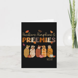 Pacifiers Pumpkins Preemies Nicu Rt Fall Thanksgiv Card