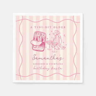 Pack in All the Fun Sardines & Cocktails Birthday Napkin