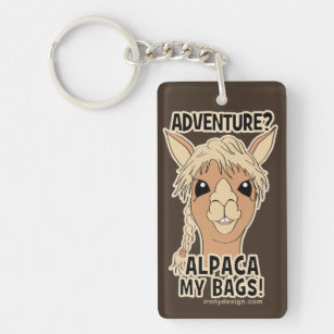Pack My Bags Funny Alpaca Llama Key Ring