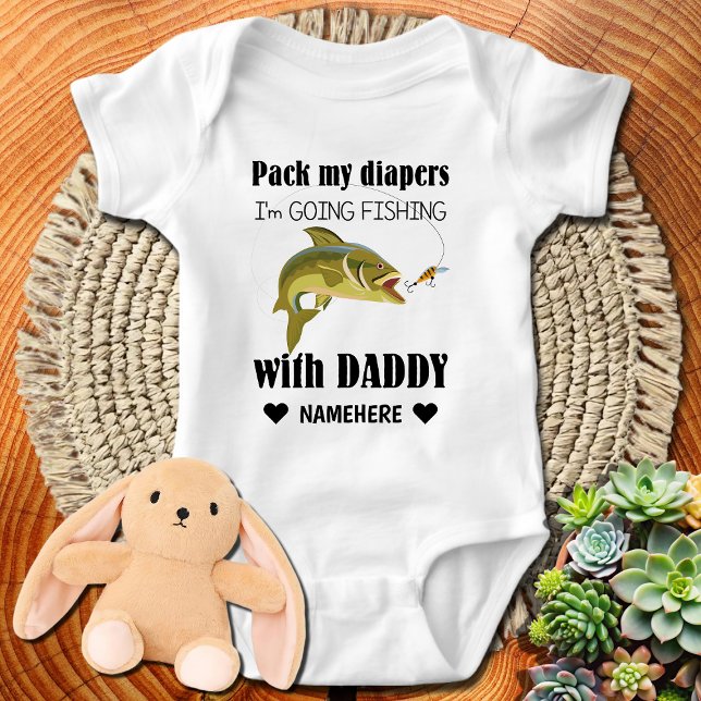 Pack My Diapers, I'm Going Fishing with Daddy Baby Bodysuit (Creator Uploaded)
