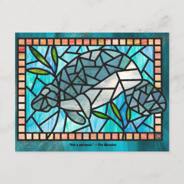 PACK OF 10 Manatee (not a) Mermaid Card (Front)