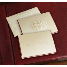 Pack of 25 Wine Hand-Bordered Folded Note Cards