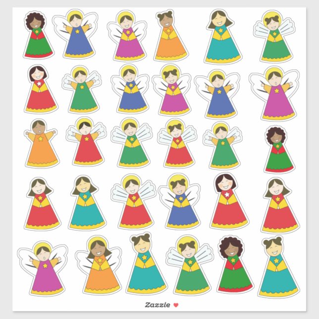Pack of 30 angels and singing children stickers (Sheet)