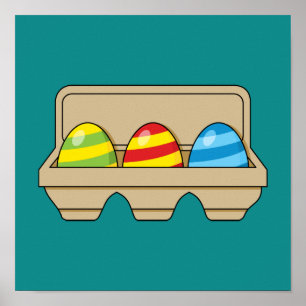 Pack of Colorful Cartoon Easter Eggs Poster