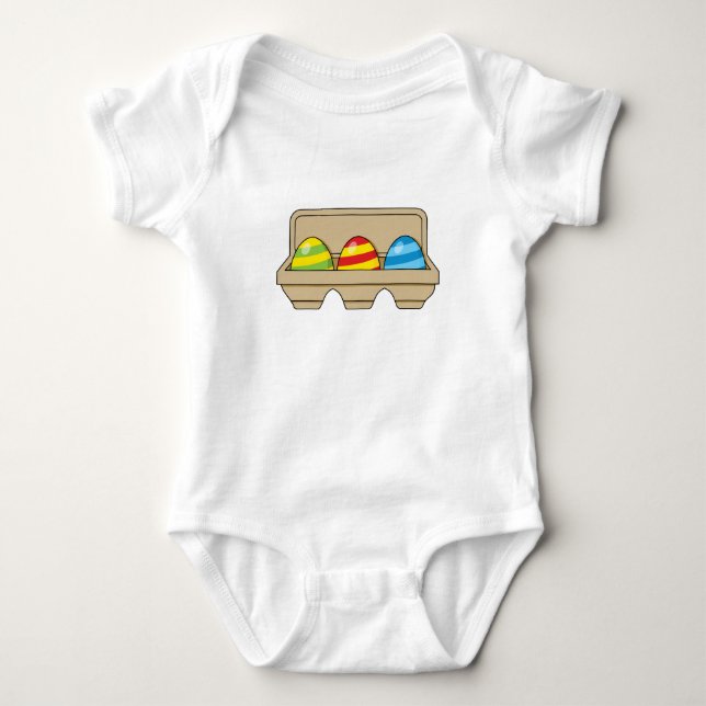 Pack of Colourful Cartoon Easter Eggs Baby Bodysuit (Front)