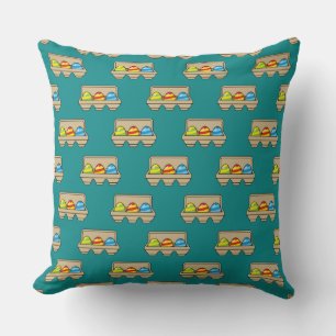 Pack of Colourful Cartoon Easter Eggs Cushion