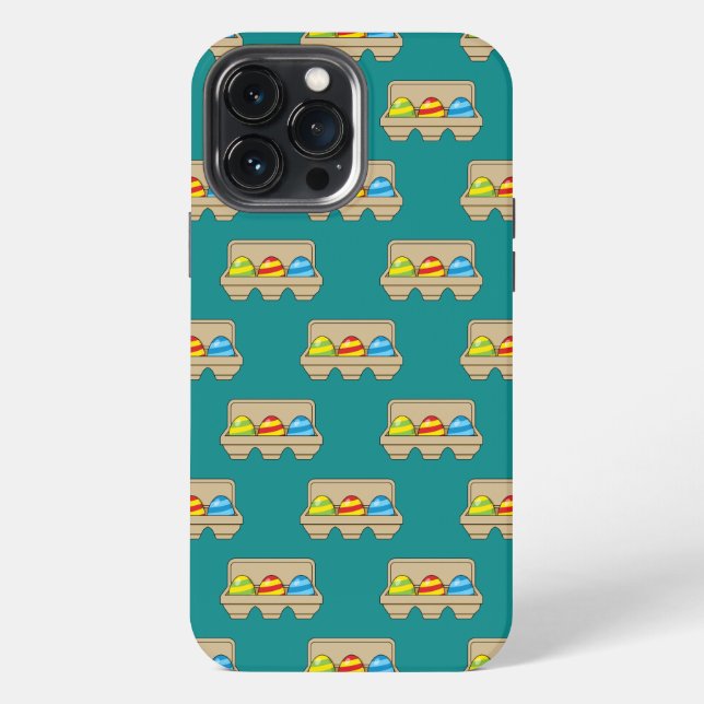 Pack of Colourful Cartoon Easter Eggs iPhone Case (Back)