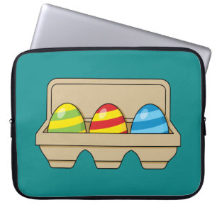 Pack of Colourful Cartoon Easter Eggs Laptop Sleeve