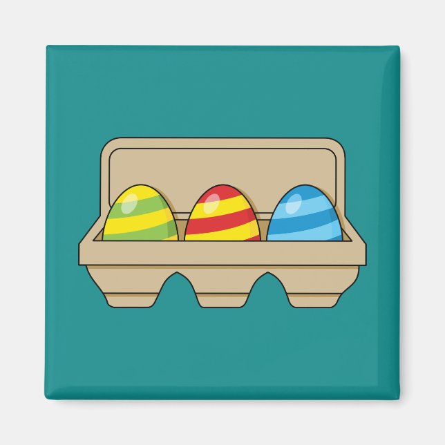 Pack of Colourful Cartoon Easter Eggs Magnet (Front)