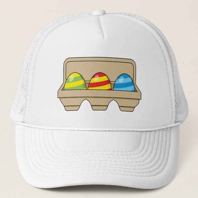 Pack of Colourful Cartoon Easter Eggs Trucker Hat (Front)