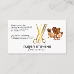 Pack of Dogs Scissors Comb Business Card