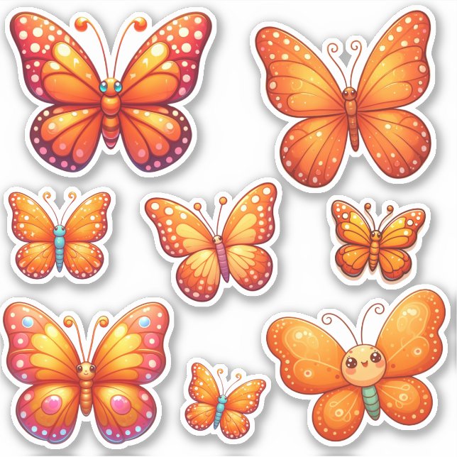 pack of vibrant orange butterflies (Front)