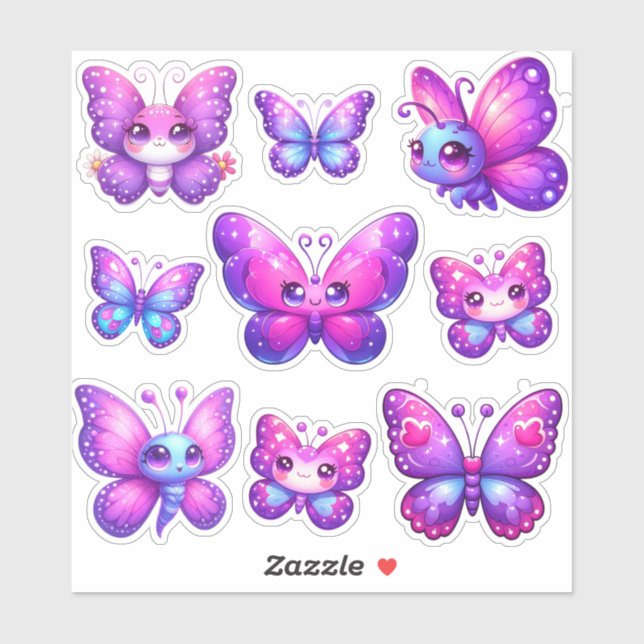 pack of vibrant purple butterflies (Sheet)