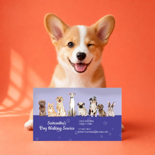 Pack Walk Dog Service Group Pet Care Business Card