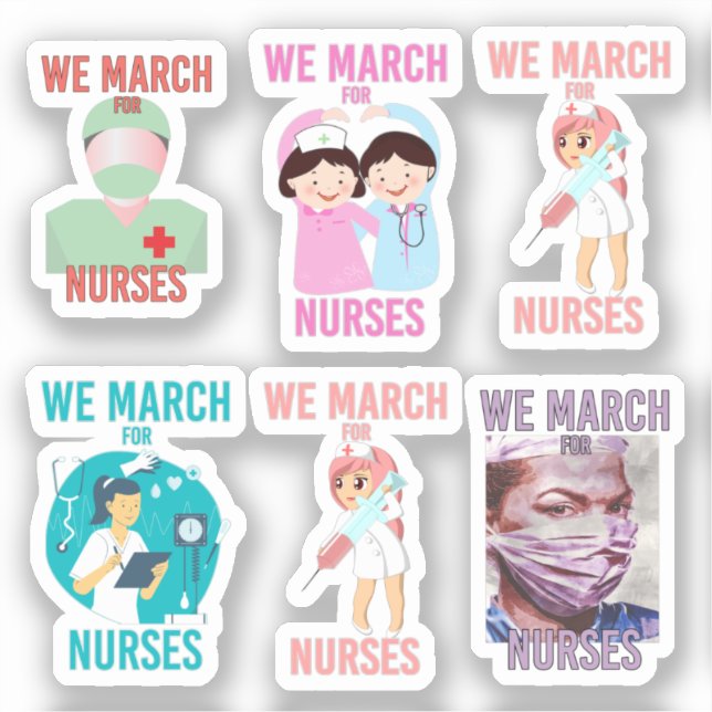 [Pack] We March for Nurses | Cute Nurse Love (Front)