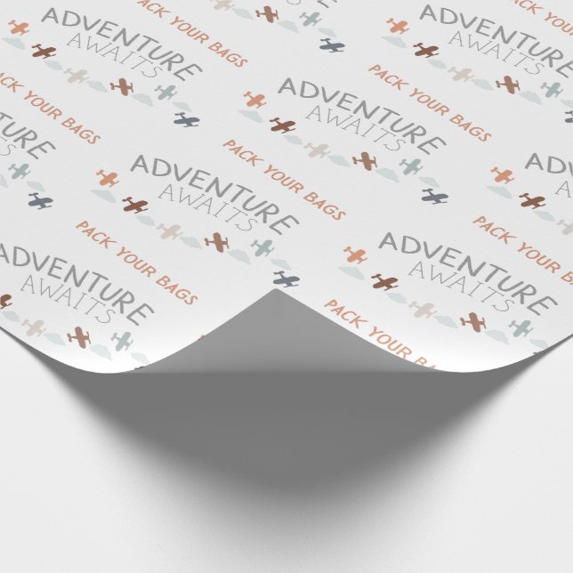 Pack Your Bags Adventure Awaits Wrapping Paper  (Corner)
