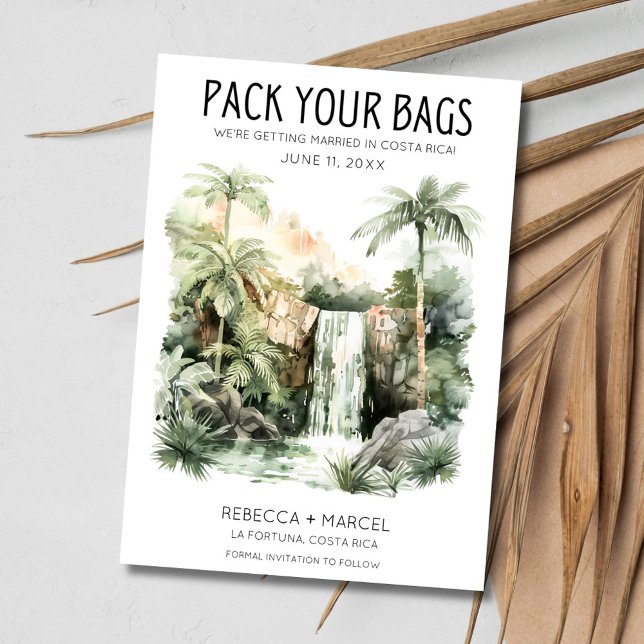 Pack Your Bags Costa Rica Photo Wedding Save The Date (Pack Your Bags Costa Rica Photo Wedding Save The Date)