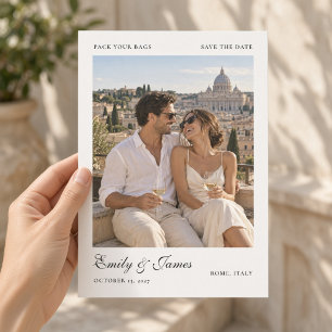 Pack Your Bags Destination Wedding Photo Save The Date