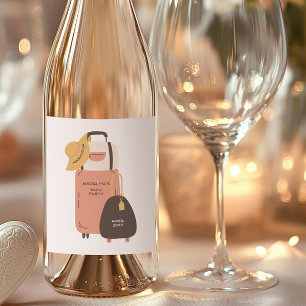 Pack Your Bags Luggage Destination Bachelorette Wine Label