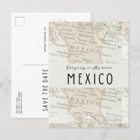 Pack Your Bags Mexico Map Wedding Save the Date