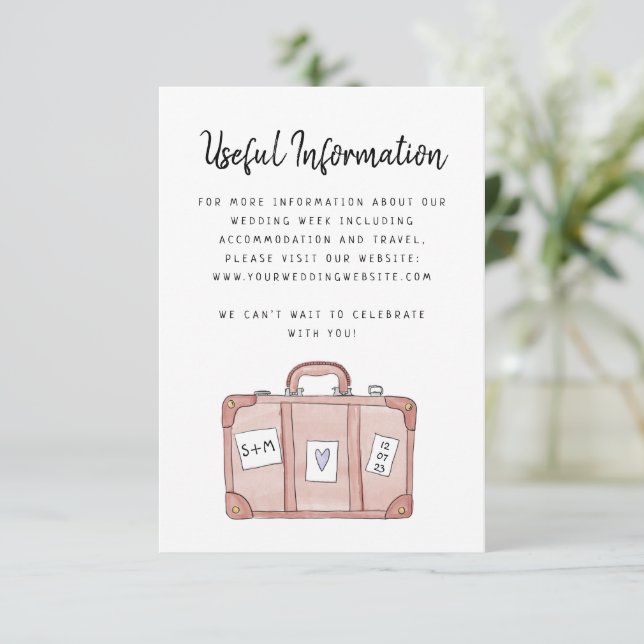 Pack Your Bags Wedding Enclosure Card (Standing Front)