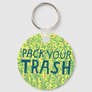 PACK YOUR TRASH No Littering Circle Art Key Ring
