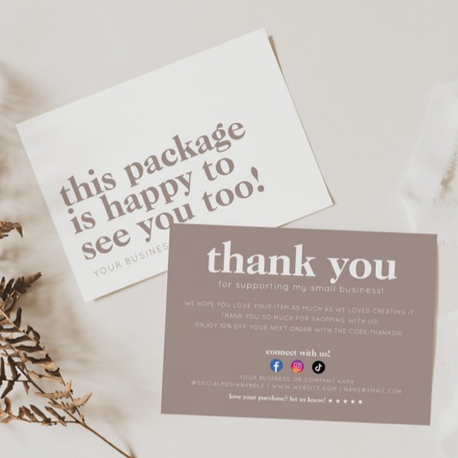 Package Happy to See You Beige Thank You Business Invitation (Creator Uploaded)