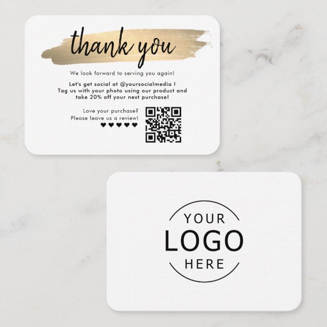 Package Insert Business Thank You Card (Front/Back)