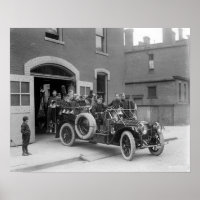 Packard Fire Squad, 1911. Vintage Photo