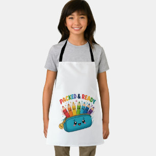 Packed and Ready Cute School Supplies Apron