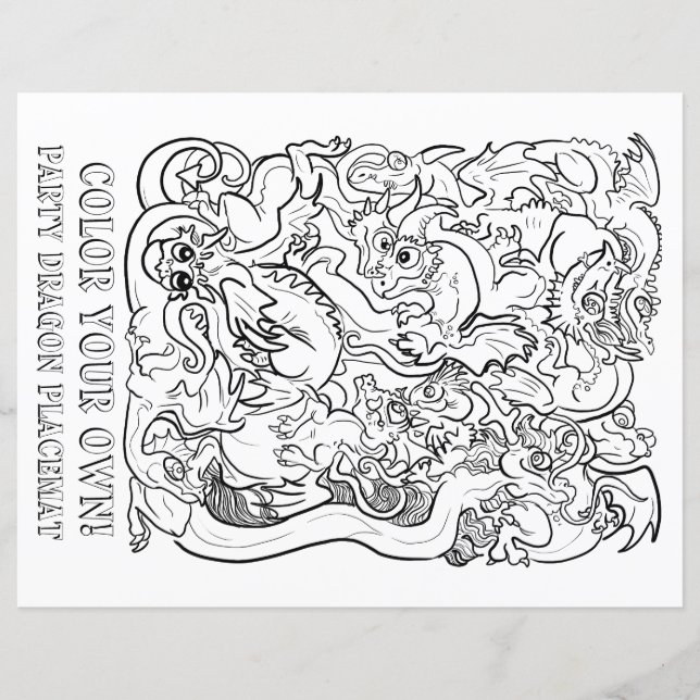 Packed In Party Dragons Colour Your Own Activity (Front)