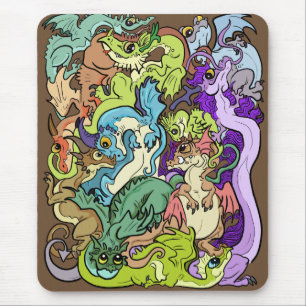 Packed In Party Dragons Mouse Pad