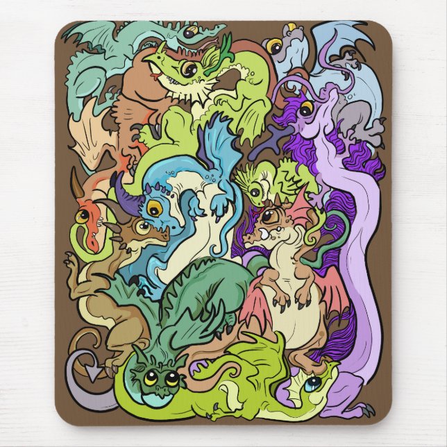 Packed In Party Dragons Mouse Pad (Front)