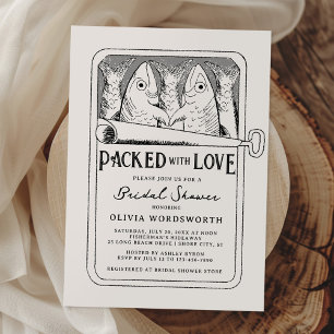 Packed with Love Sardine Tinned Fish Bridal Shower Invitation