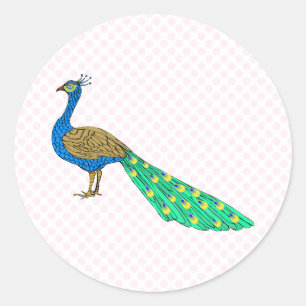 Packer Peacock Classic Round Sticker