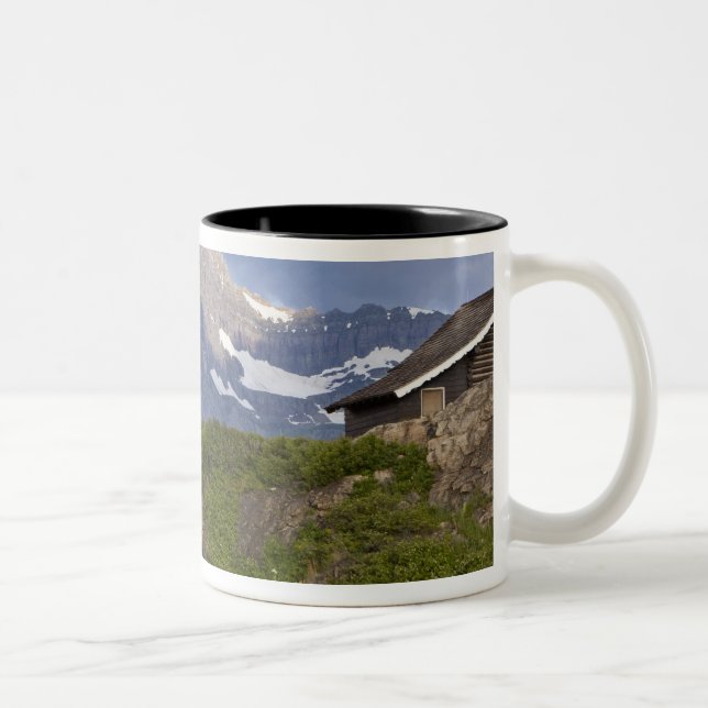 Packers lead string of horses over bridge above Two-Tone coffee mug (Right)