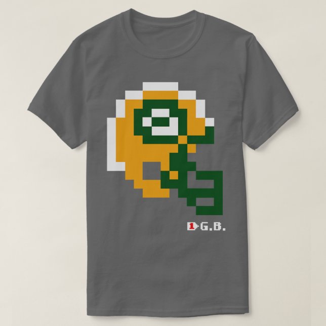 Packers Tecmo Bowl Helmet Pin T-Shirt (Design Front)