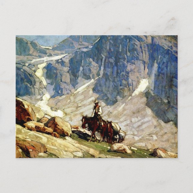 “Packin’ In” Western Art by Edgar Payne Postcard (Front)
