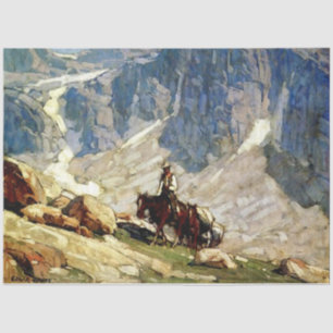 “Packin’ In” Western Art by Edgar Payne Tissue Paper