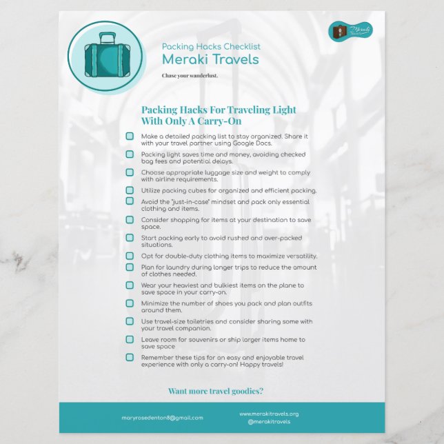 Packing Hacks for Travelling with Just a Carry-on (Front)