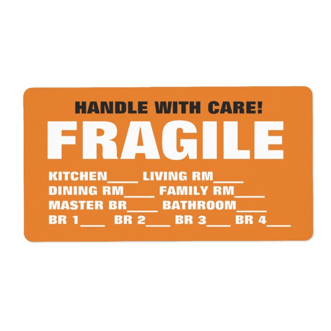 Packing Moving Organising Labels - Fragile (Front)