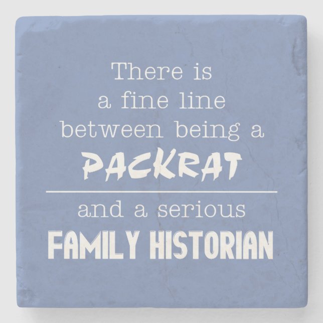 Packrat vs. Family Historian Coasters (Front)
