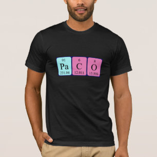 Paco periodic table name shirt