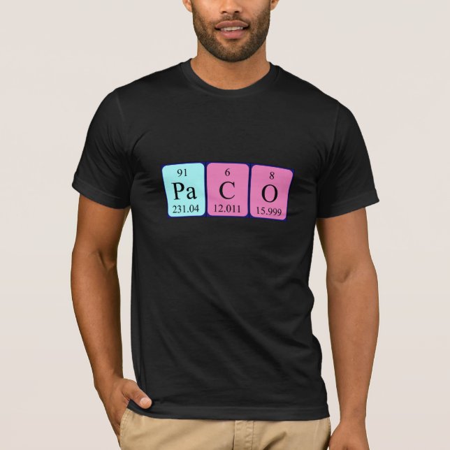 Paco periodic table name shirt (Front)
